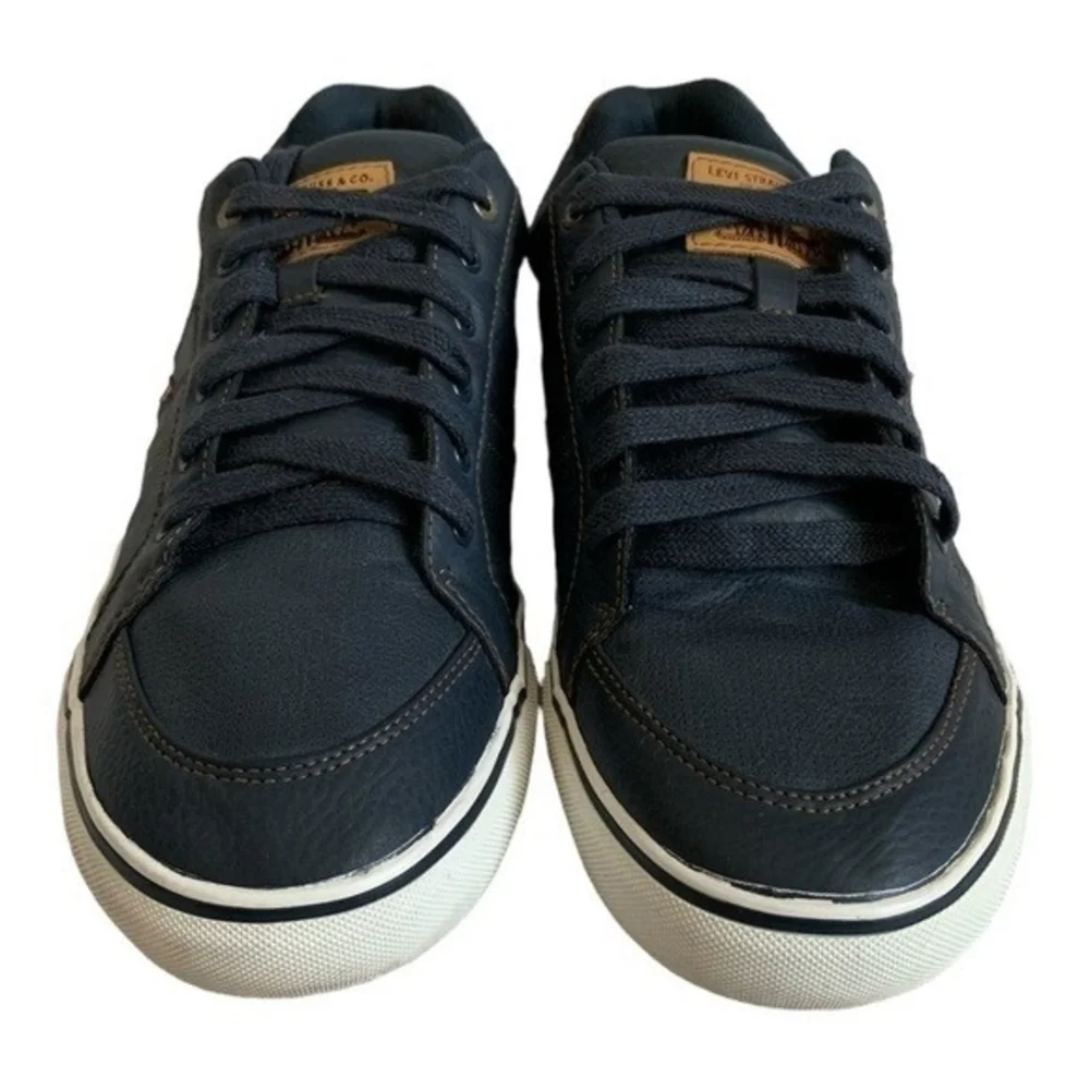 Levi’s Turner Men’s Sneakers Navy Blue Brown Lace-Up Athletic Shoes Size 12